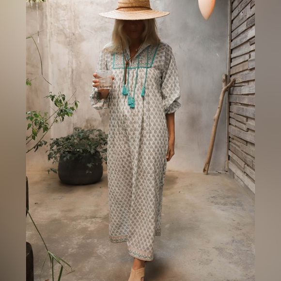 marea Other - Marea Kaftan White Teal Grey Multi XS NWT